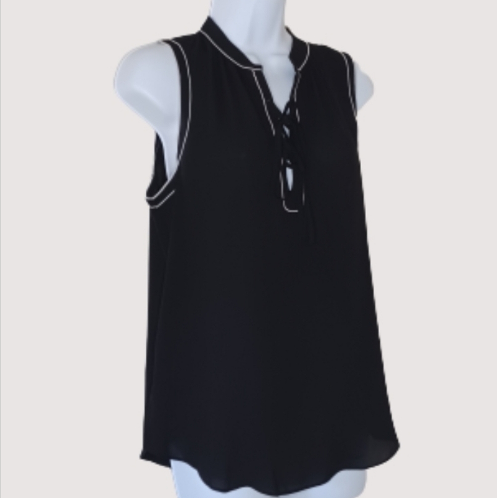 Ann Taylor Black Sleeveless Blouse, sz S